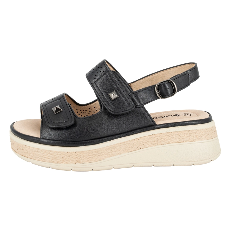 SANDALIA CONFORT AJUSTABLE RIZA NEGRO PASSER - 2