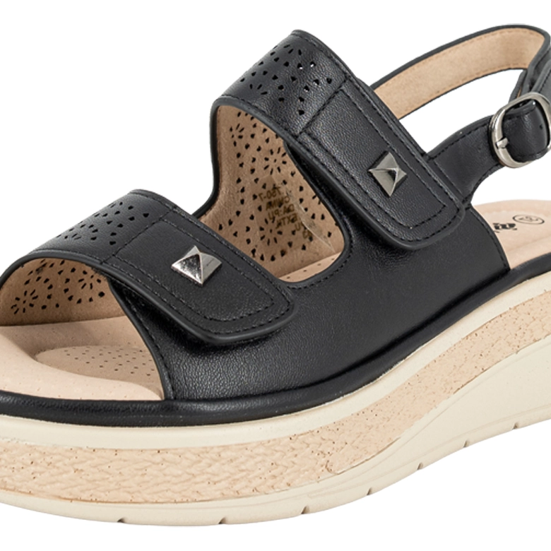 SANDALIA CONFORT AJUSTABLE RIZA NEGRO PASSER - 5