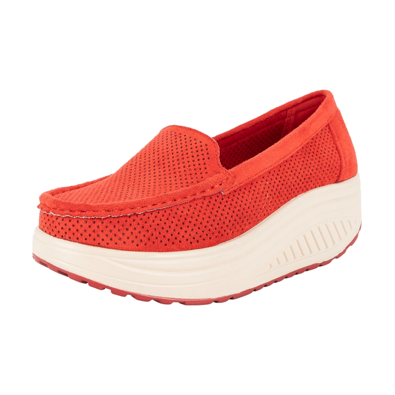 MOCASIN PLATAFORMA SLIP-ON DIANE ROJO ALQUIMIA - 1