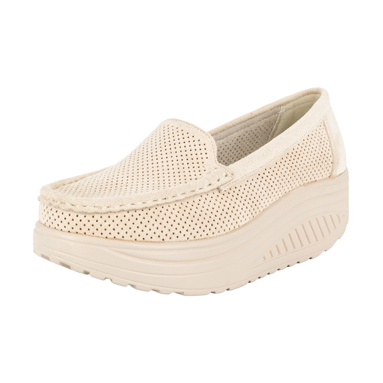 MOCASIN PLATAFORMA SLIP-ON DIANE BEIGE ALQUIMIA - 1
