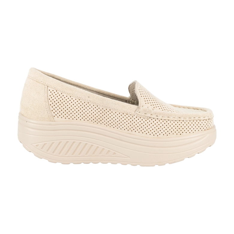 MOCASIN PLATAFORMA SLIP-ON DIANE BEIGE ALQUIMIA - 3