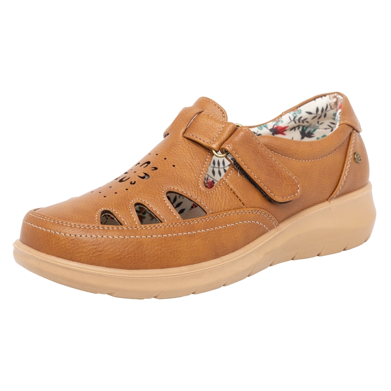 ZAPATO CONFORT CON VELCRO ANGI CARAMELO PASSER - 1