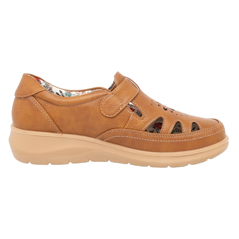 ZAPATO CONFORT CON VELCRO ANGI CARAMELO PASSER - 3