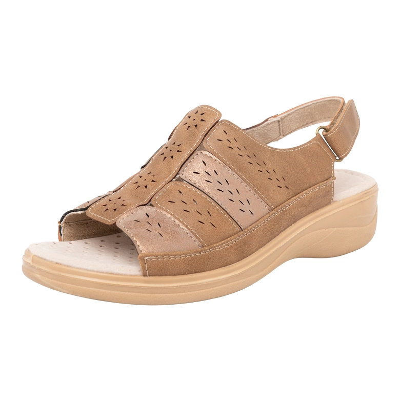 SANDALIA CONFORT CON VELCRO MILVA CAFE PASSER - 1