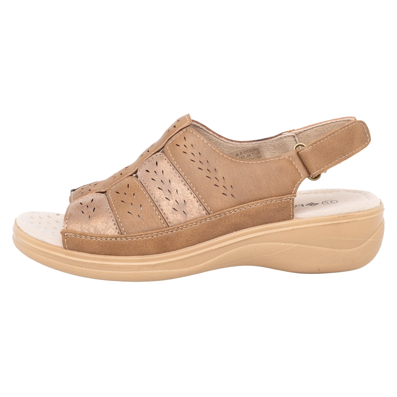 SANDALIA CONFORT CON VELCRO MILVA CAFE PASSER - 2