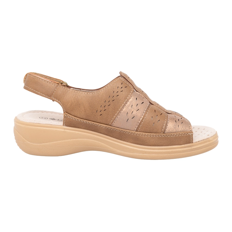 SANDALIA CONFORT CON VELCRO MILVA CAFE PASSER - 3