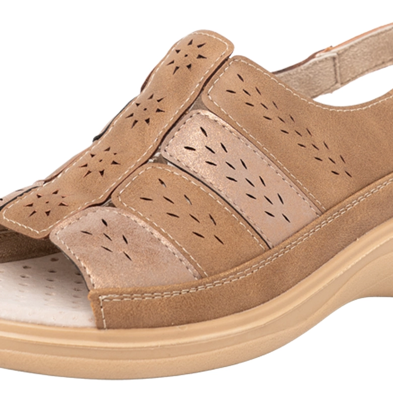 SANDALIA CONFORT CON VELCRO MILVA CAFE PASSER - 5
