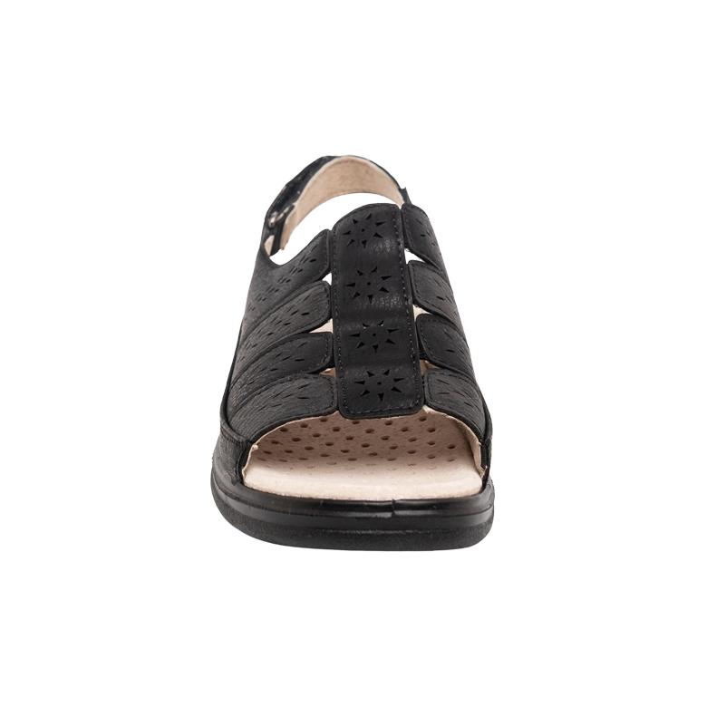 SANDALIA CONFORT CON VELCRO MILVA NEGRO PASSER - 4