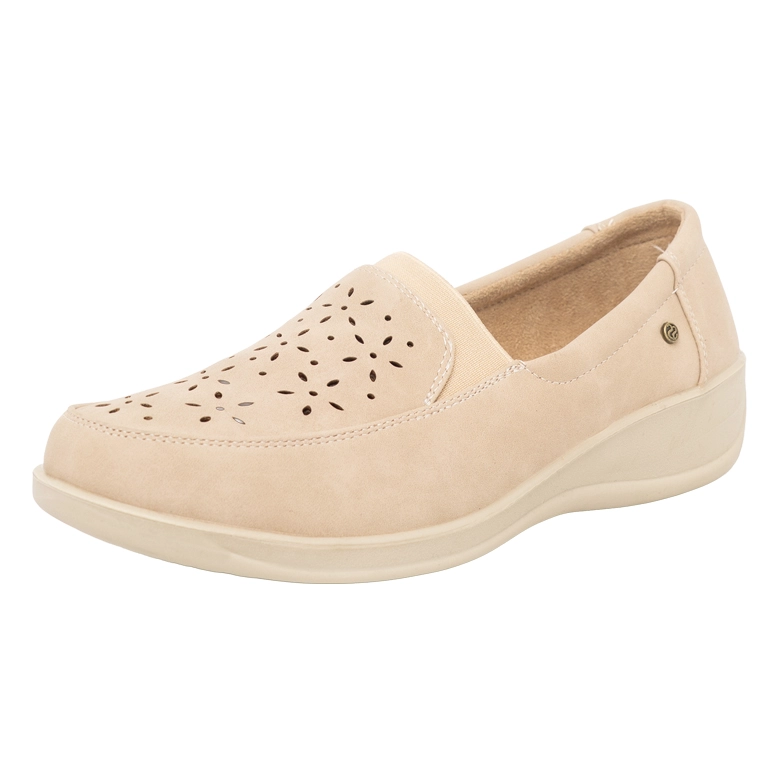 MOCASIN CASUAL CONFORT CON ELASTICO HEBEI  BEIGE PASSER 37