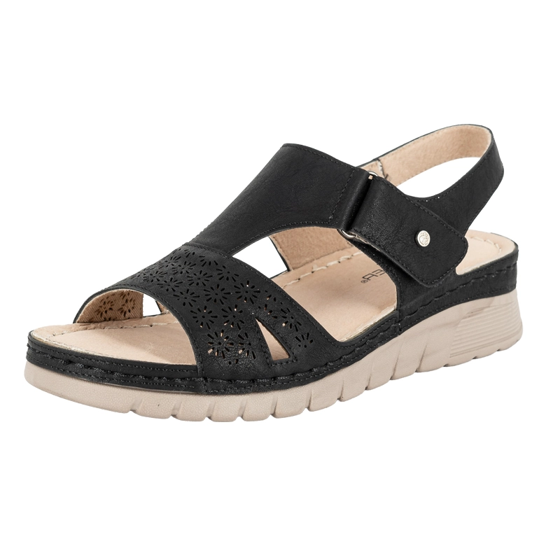 SANDALIA CONFORT AJUSTABLE SELIM NEGRO PASSER - 1