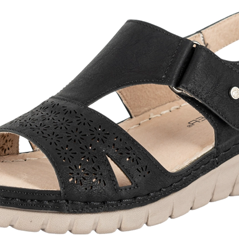 SANDALIA CONFORT AJUSTABLE SELIM NEGRO PASSER - 5