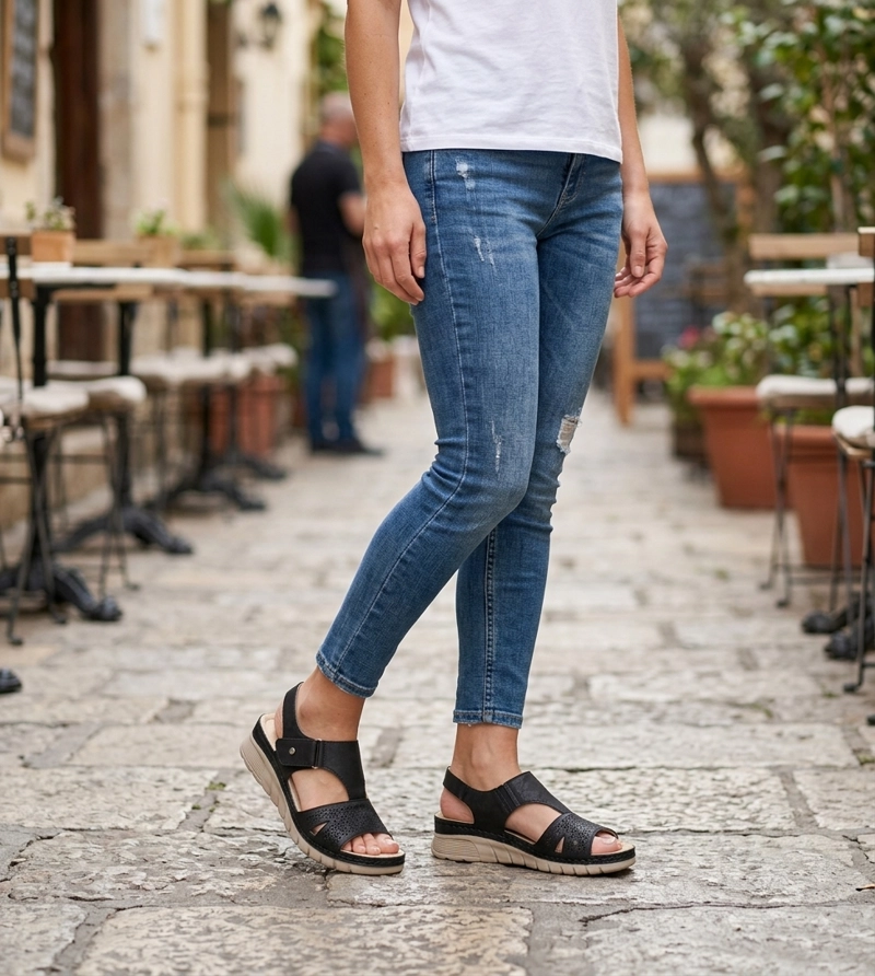 SANDALIA CONFORT AJUSTABLE SELIM NEGRO PASSER - 6