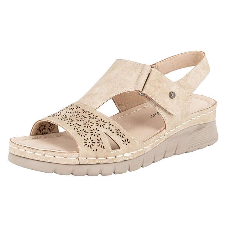 SANDALIA CONFORT AJUSTABLE SELIM BEIGE PASSER - 1