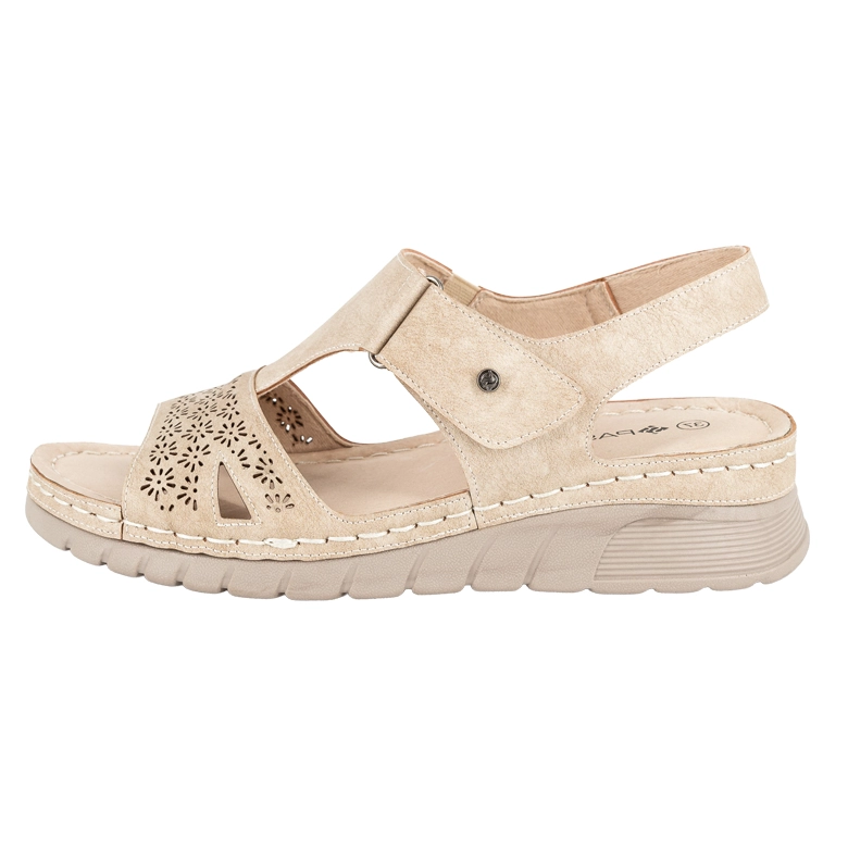 SANDALIA CONFORT AJUSTABLE SELIM BEIGE PASSER - 2
