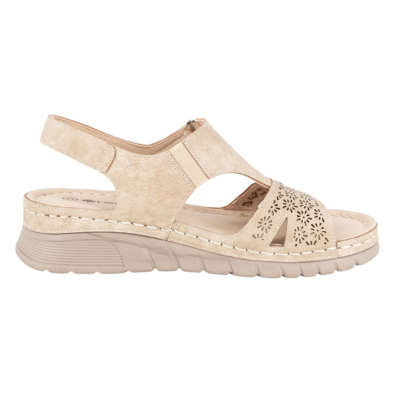 SANDALIA CONFORT AJUSTABLE SELIM BEIGE PASSER - 3