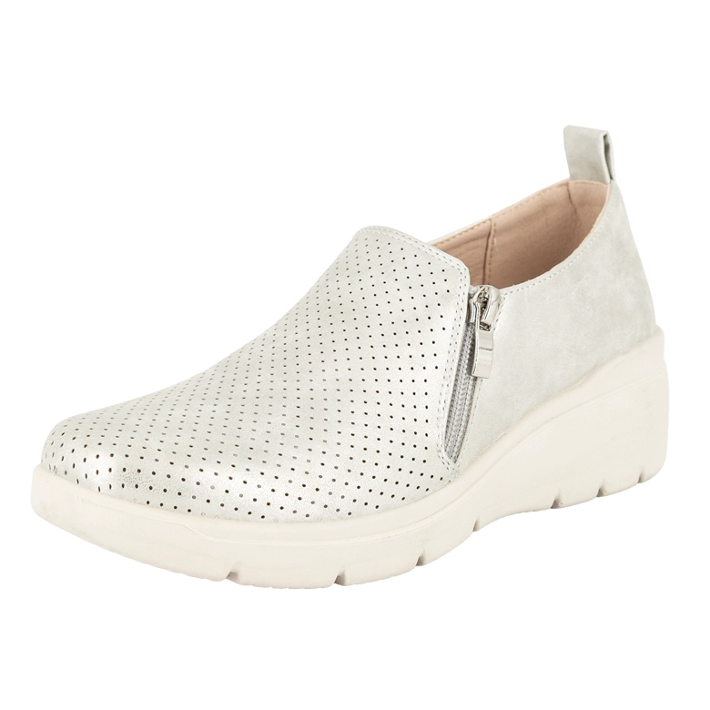 ZAPATILLA CONFORT CASUAL FAYET PLATEADO PASSER 35