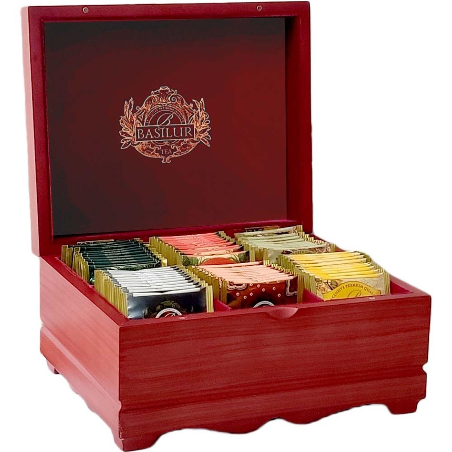 CAJA DE MADERA CON 60 BOLSAS DE TE SURTIDOS -BASILUR - 1