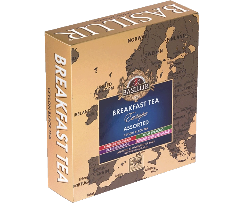 CAJA DE TE  - BREAKFAST EUROPA - 40 BOLSITAS - BASILUR - 1