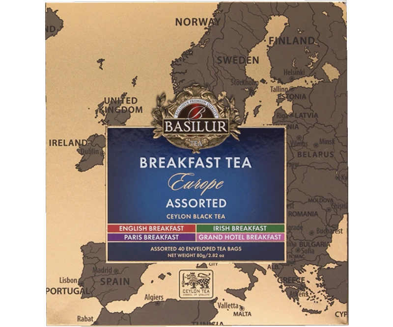 CAJA DE TE  - BREAKFAST EUROPA - 40 BOLSITAS - BASILUR - 2