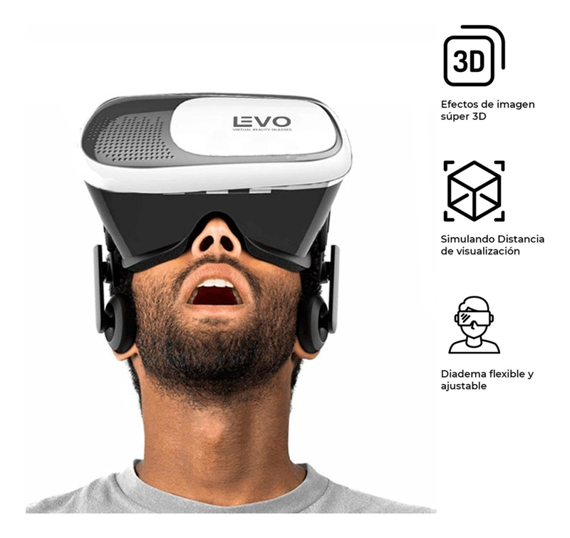 LENTES 3D LEVO VR BOX + CONTROL LENTE DE REALIDAD VIRTUAL - 2