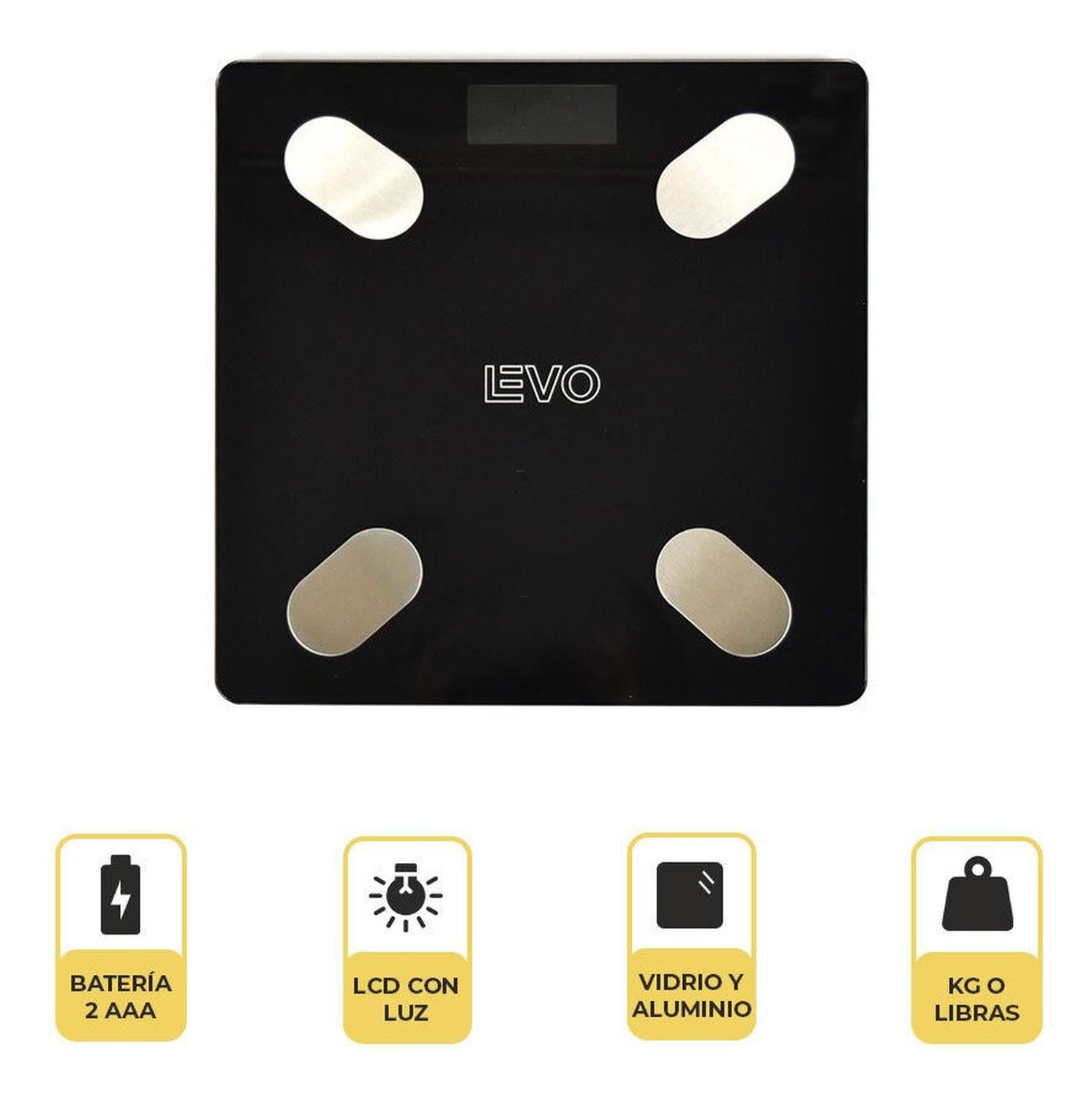 PESA DIGITAL BALANZA BAÑO BLUETOOTH NEGRO INTELIGENTE - 2