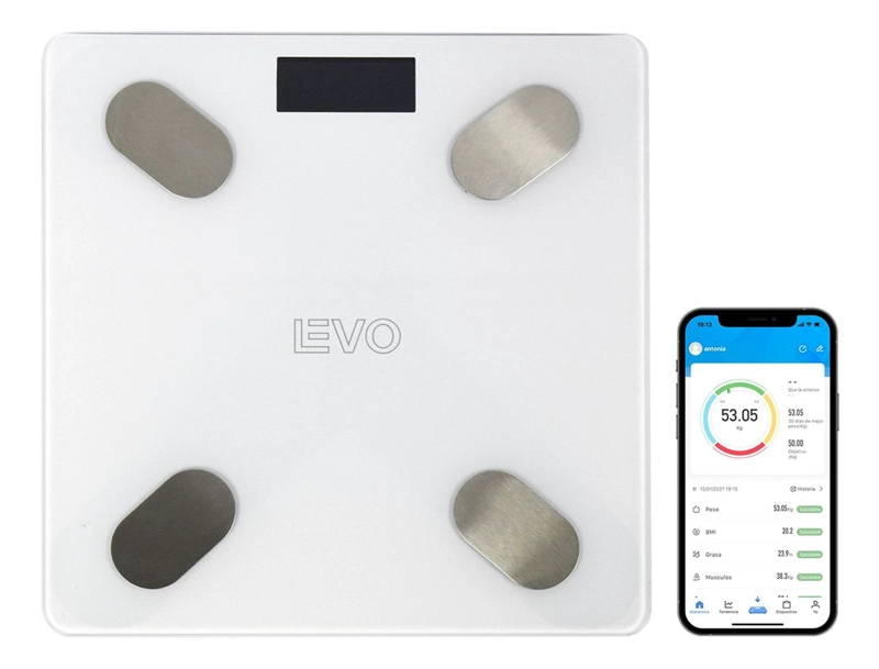 PESA DIGITAL BALANZA BAÑO BLUETOOTH BLANCO INTELIGENTE - 3