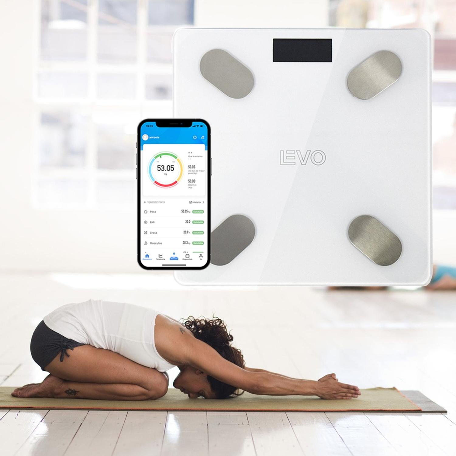 PESA DIGITAL BALANZA BAÑO BLUETOOTH BLANCO INTELIGENTE - 4
