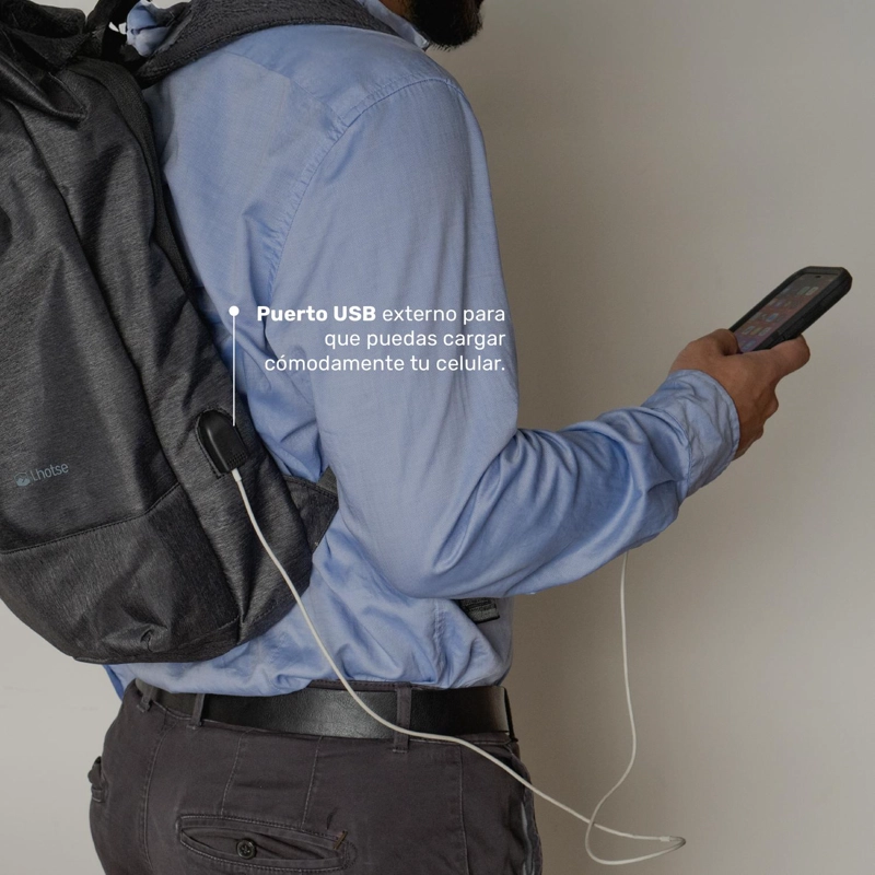 MOCHILA ANTIRROBO LHOTSE GRIS - 7