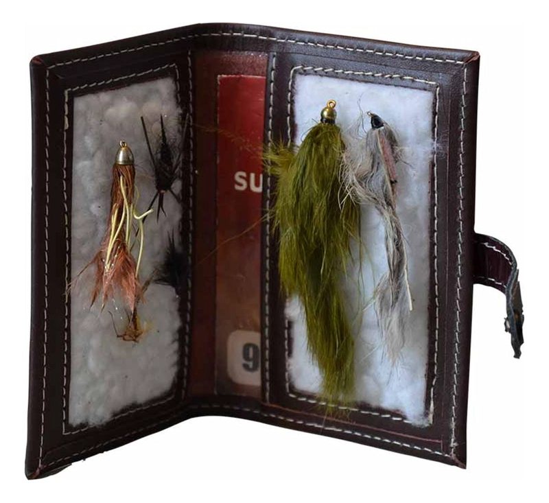 PORTA MOSCA RAIQUEN CUERO FLY FISHING HECHO A MANO - 3