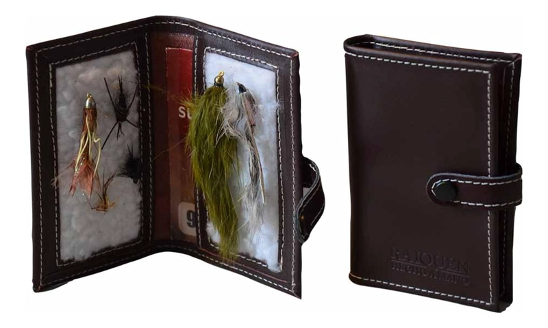 PORTA MOSCA RAIQUEN CUERO FLY FISHING HECHO A MANO - 4