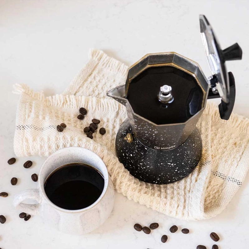 CAFETERA SIMPLIT ITALIANA NEGRA GRANITO 4 TAZAS - 3