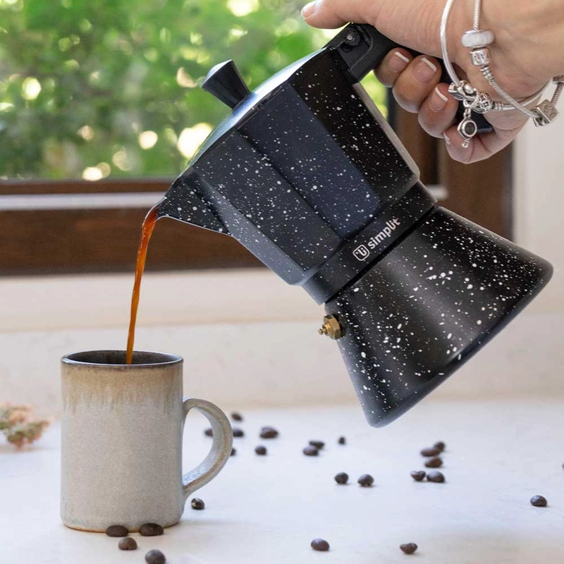 CAFETERA SIMPLIT ITALIANA NEGRA GRANITO 4 TAZAS - 7