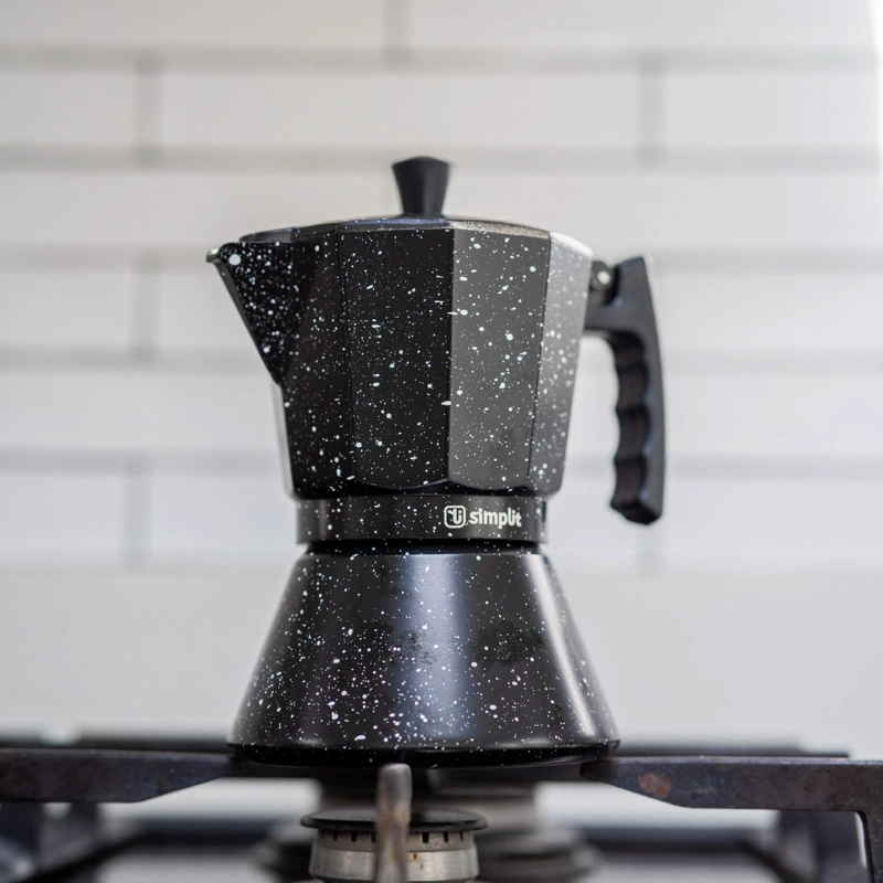 CAFETERA SIMPLIT ITALIANA NEGRA GRANITO 4 TAZAS - 9