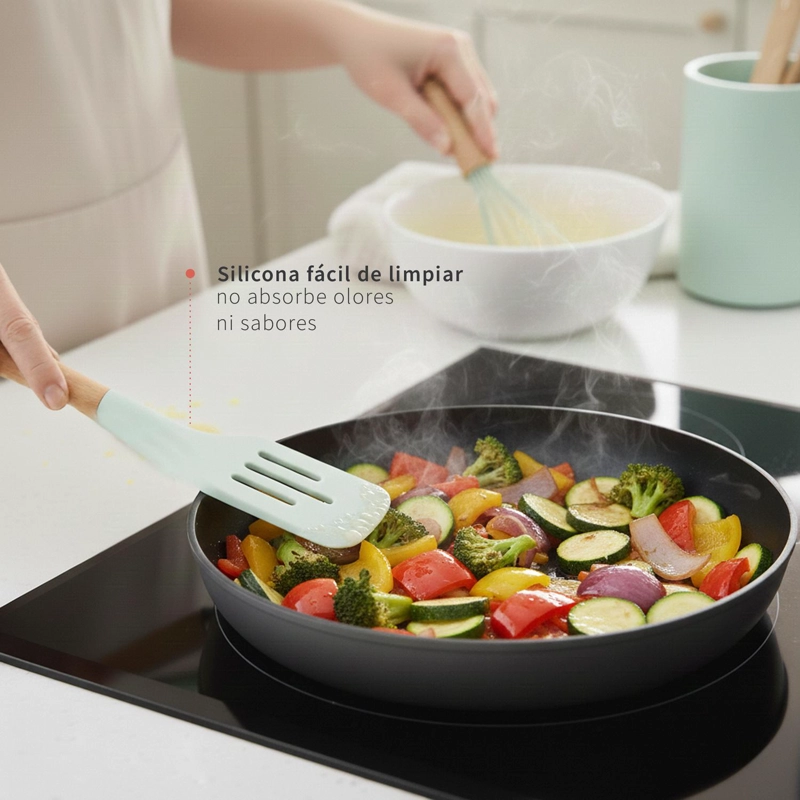 SET 12 UTENSILIOS DE COCINA SILICONA CALIPSO SIMPLIT - 4