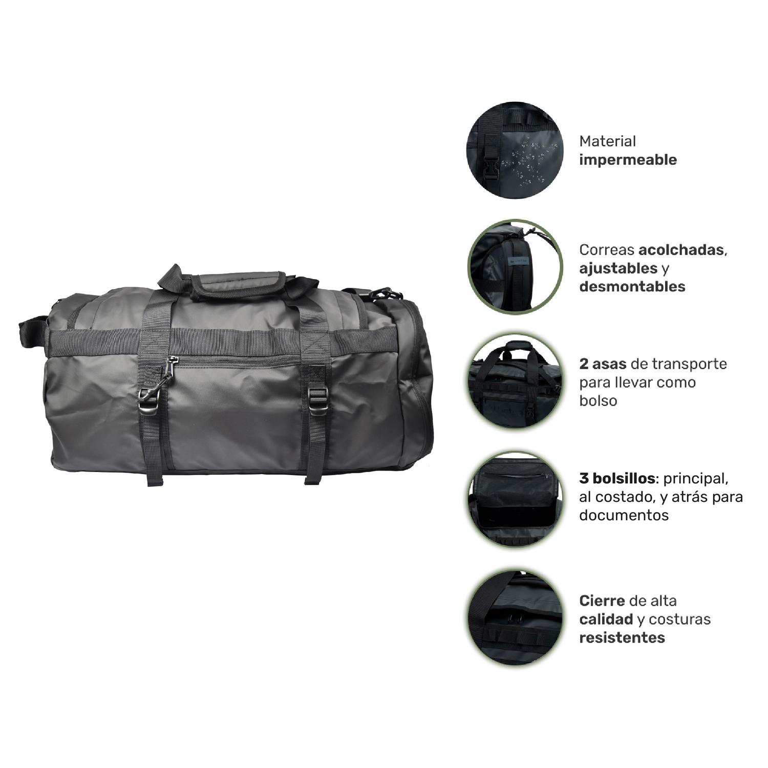 BOLSO DEPORTIVO LHOTSE DUFFEL 30 LTS BAG NEGRO - 3