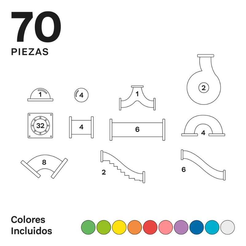 JUGUETE IMANIX MULTICOLOR TOBOGÁN 70 PIEZAS MAGNÉTICAS - 6