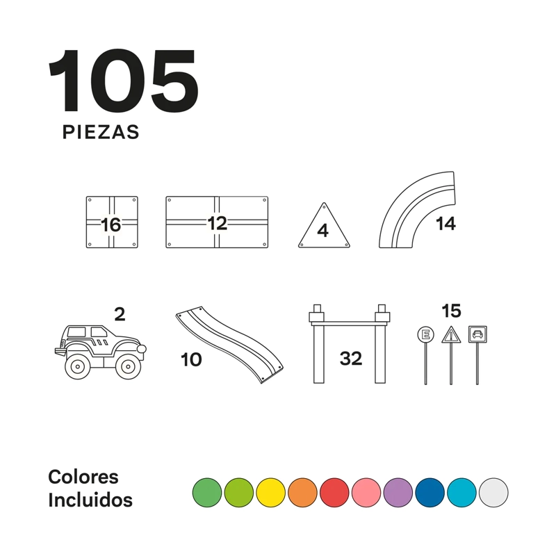 JUGUETE IMANIX ROJO PISTA DE CARRERAS 105 PIEZAS MAGNÉTICAS - 6