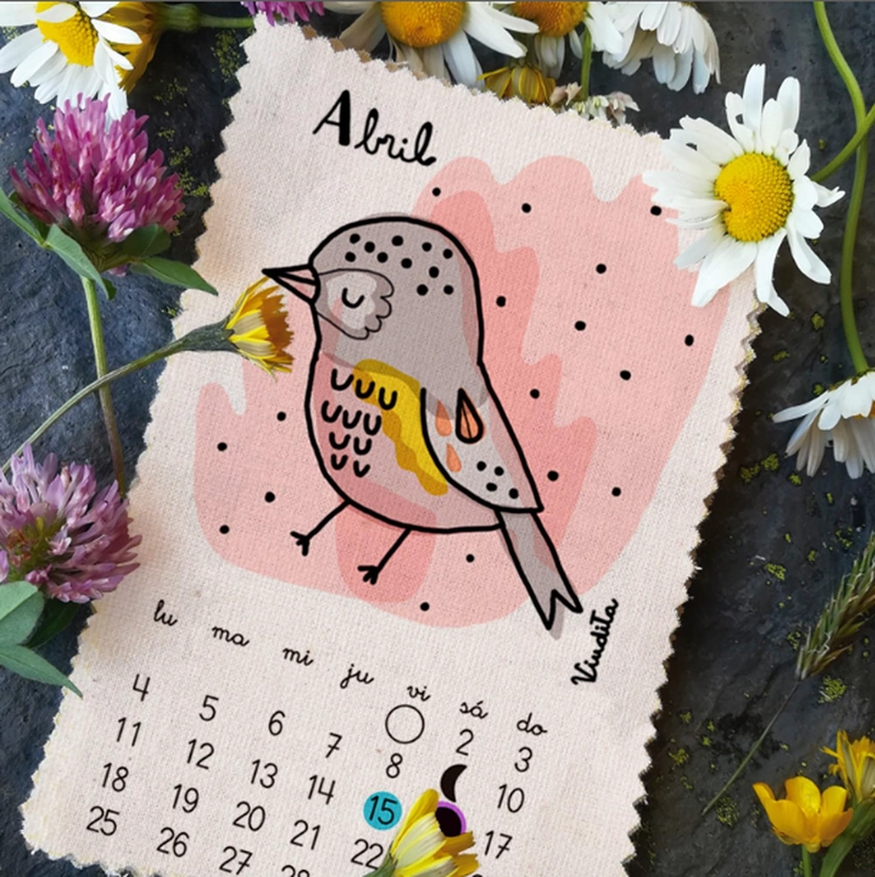 CALENDARIO 2022 PAJARITO DE MIMBRE AVES - 5