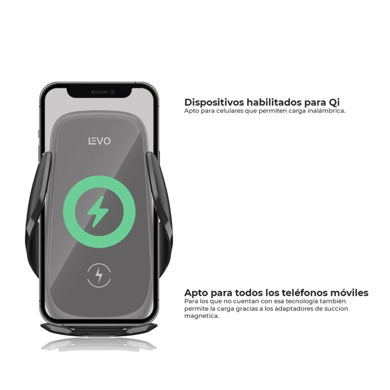 CARGADOR INALÁMBRICO MAGNÉTICO CARGA RÁPIDA AUTO VO1 LEVO - 4