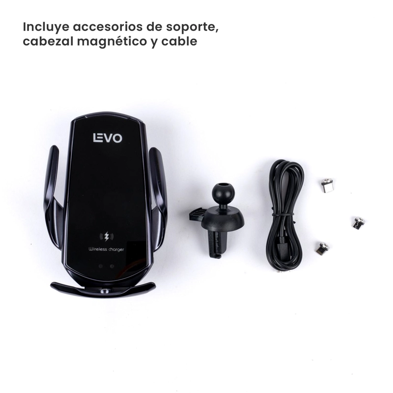 CARGADOR INALÁMBRICO MAGNÉTICO CARGA RÁPIDA AUTO VO1 LEVO - 8