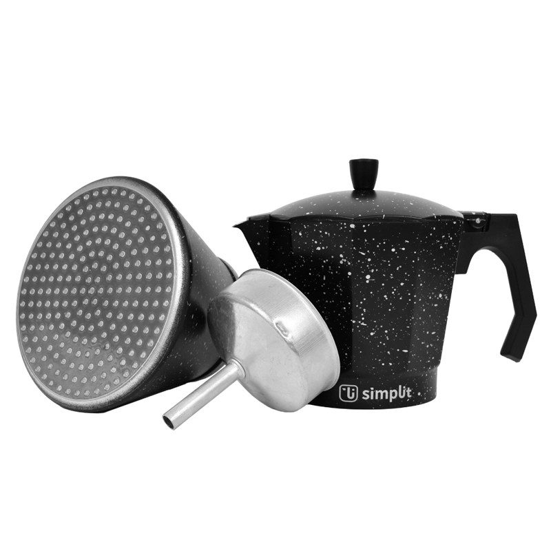 CAFETERA SIMPLIT NESPRESSO ITALIANA NEGRA GRANITO 12 TAZAS - 4