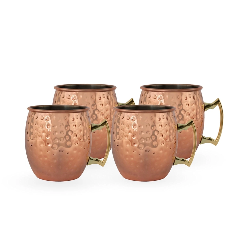 SET 4 VASOS MOSCOW MULE MUG COBRE + BOMBILLAS SIMPLIT - 1