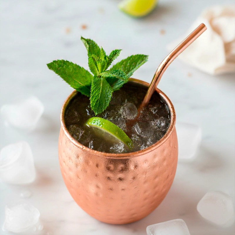 SET 2 VASOS MOSCOW MULE MUG COBRE + BOMBILLAS SIMPLIT - 5
