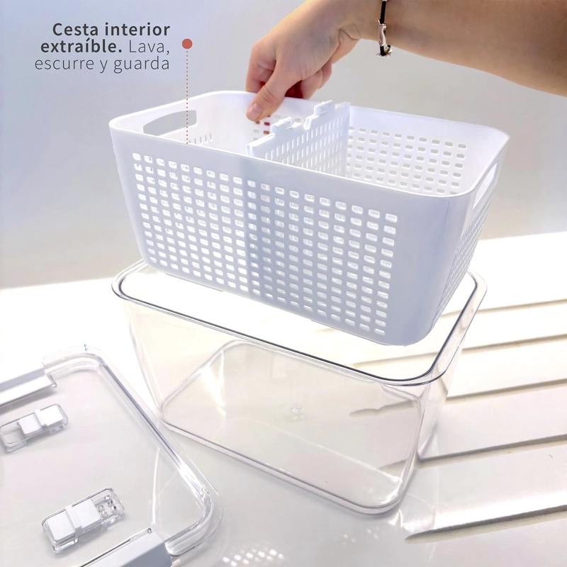 ORGANIZADOR REFRIGERADOR CON CESTA L SIMPLIT - 4