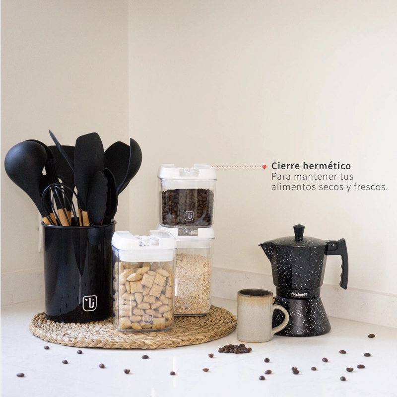 SET DE 3 CONTENEDORES HERME TICOS PLASTICO SIMPLIT - 3
