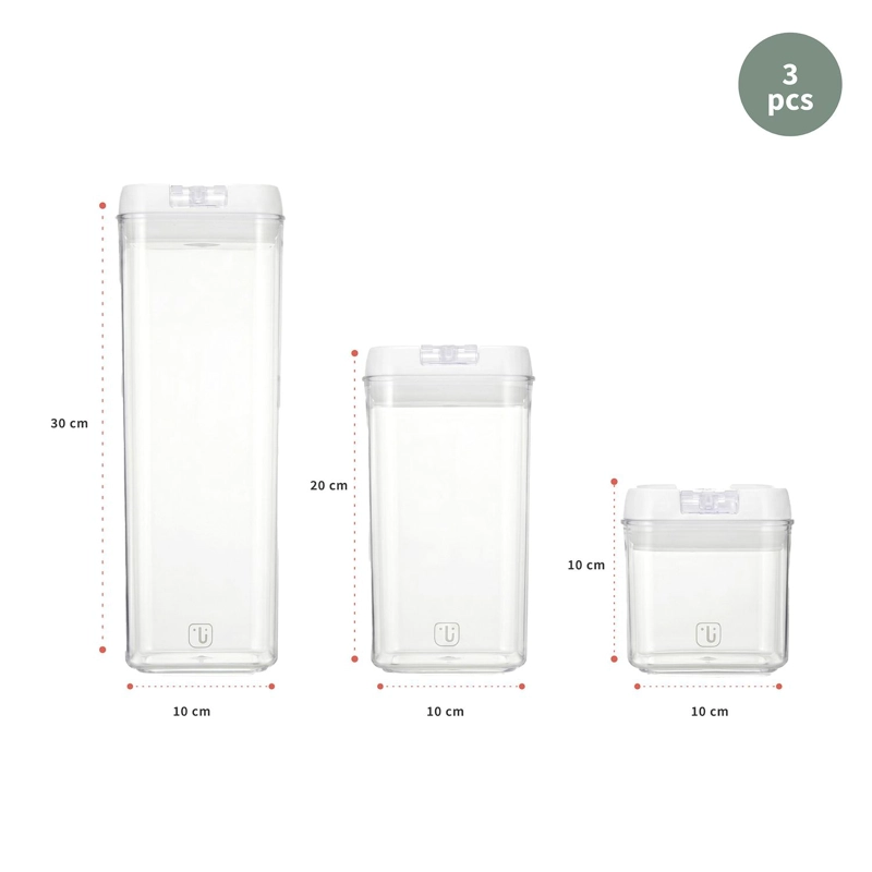 SET DE 3 CONTENEDORES HERME TICOS PLASTICO SIMPLIT - 7