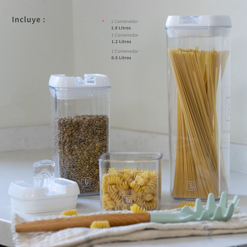 SET DE 3 CONTENEDORES HERME TICOS PLASTICO SIMPLIT - 8