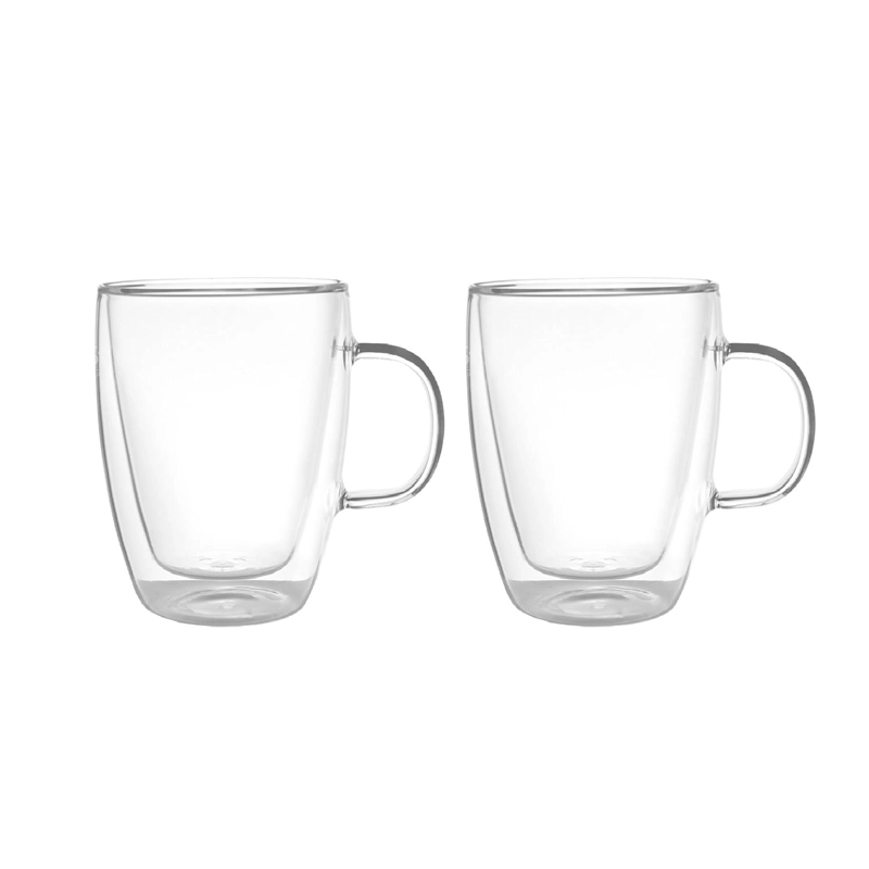 SET 2 TAZAS DE VIDRIO DOBLE PARED 350 ML SIMPLIT - 1
