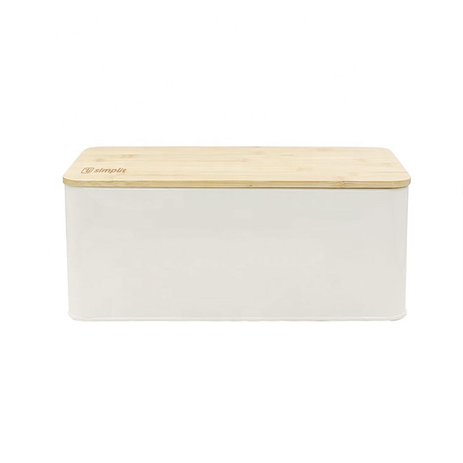 PANERA METÁLICA CON TAPA BAMBOO BLANCO SIMPLIT - 1