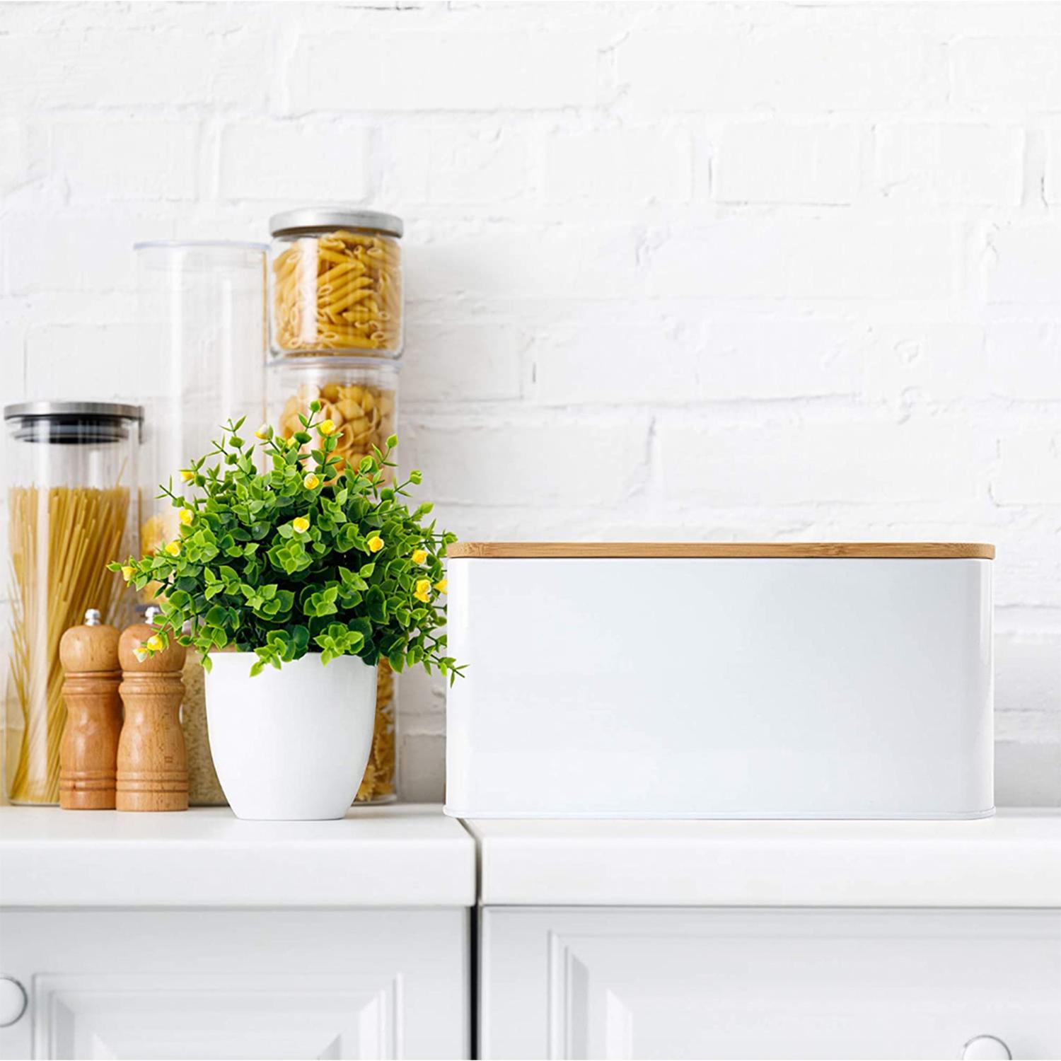 PANERA METÁLICA CON TAPA BAMBOO BLANCO SIMPLIT - 5
